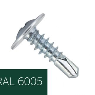 Самонаріз по металу з прес-шайбою з буром 4,2х16 RAL6005 (п=500) (9000)