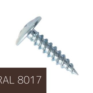 Самонаріз по металу з прес-шайбою 4,2х19 RAL8017 (п=500) (9000)