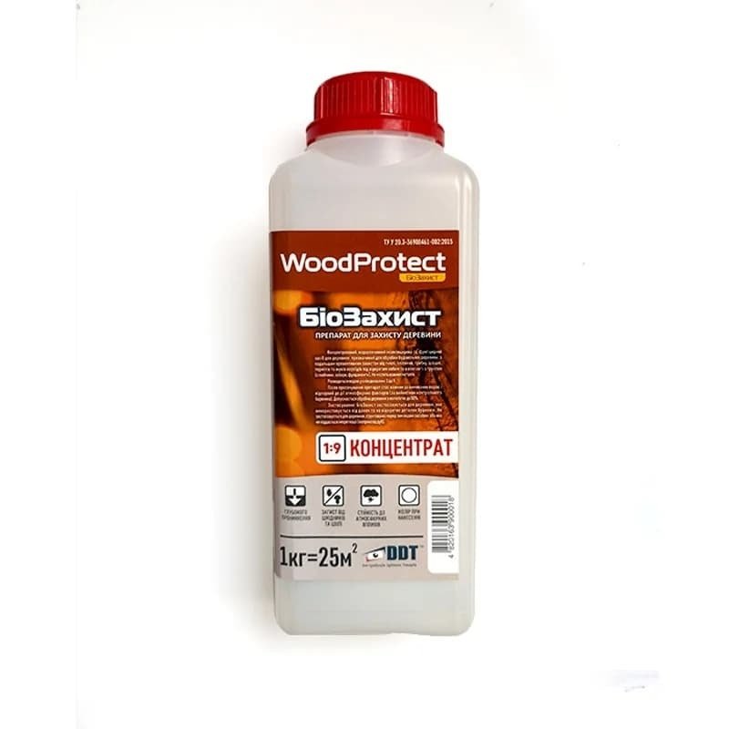 БІОЗАХИСТ КОНЦЕНТРАТ WoodProtect (прозорий) – 1л (400)