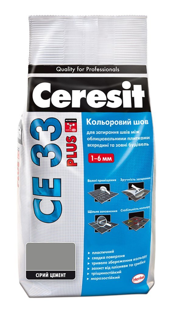 Затирка Ceresit CE33 сірий цемент