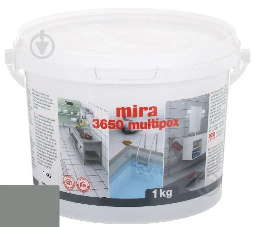 Епоксидний клей і затирка mira 3650 multiрох  (1 кг) сірий