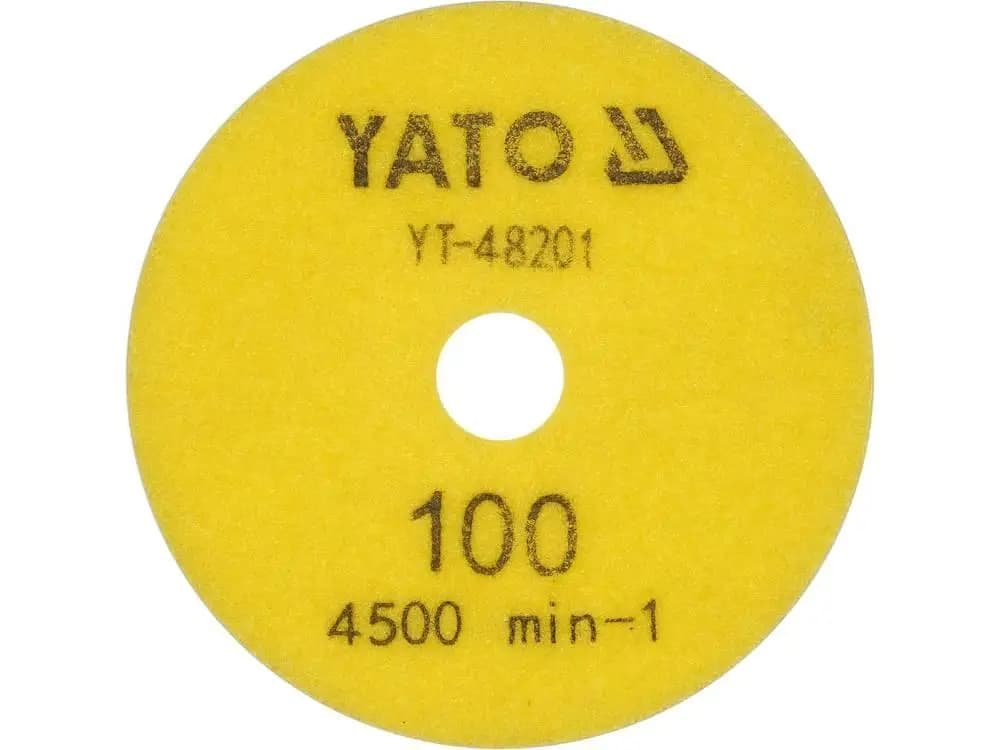 Круг шліфувальний алмазний з липучкою YATO: Ø= 100 мм, G100, макс. 4500 об/хв, по каменю в сухому і
