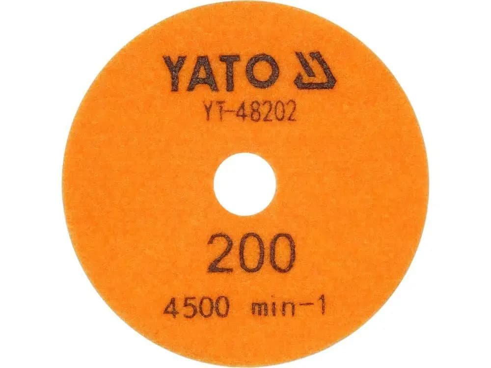 Круг шліфувальний алмазний з липучкою YATO: Ø= 100 мм, G200, макс. 4500 об/хв, по каменю в сухому і