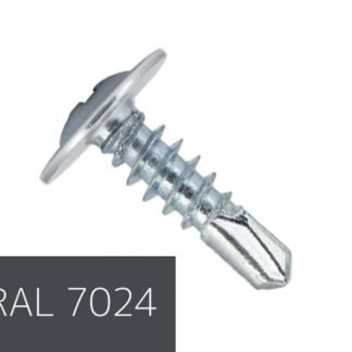 Самонаріз по металу з прес-шайбою з буром 4,2х16 RAL7024 (п=500) (9000)