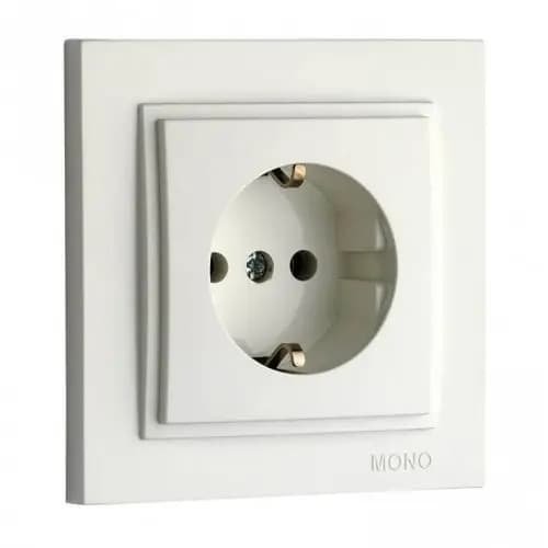 Розетка 1-а зз Mono Electric(білий)