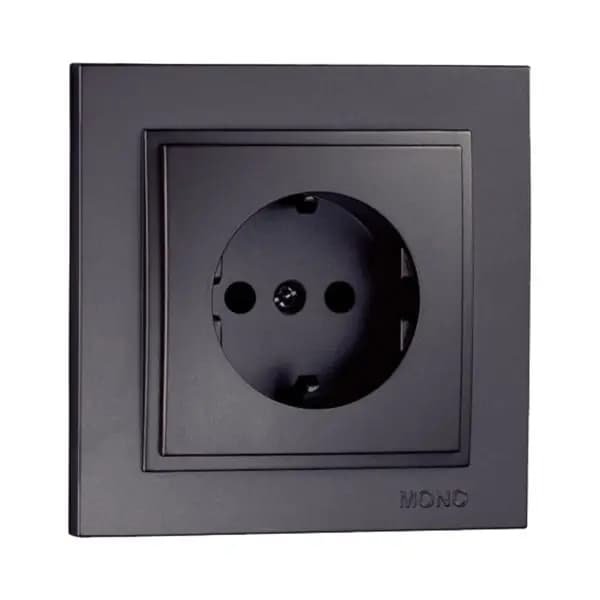 Розетка 1-а зз Mono Electric(графіт)