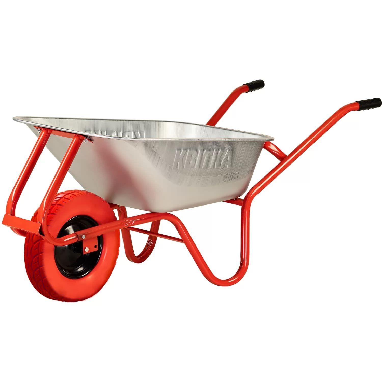 Тачка 1 кол F1, кузов оцинк  Standard   90 л PU 4х8 рама оранж., BLUETOOLS