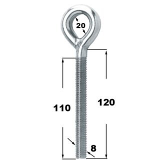Шпилька з кільцем ЦБ  8х120 п 10шт (350)