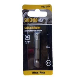 Перехідник з шестигранника на квадрат SURETORQ Blister 1/4″ x50mm (1)