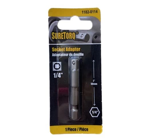 Перехідник з шестигранника на квадрат SURETORQ Blister 1/4″ x50mm (1)