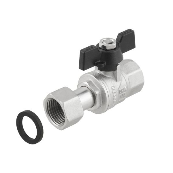 71747 | Кран прямий з накидною гайкою Raftec BLACK DN15 1/2″ метелик PRB-1