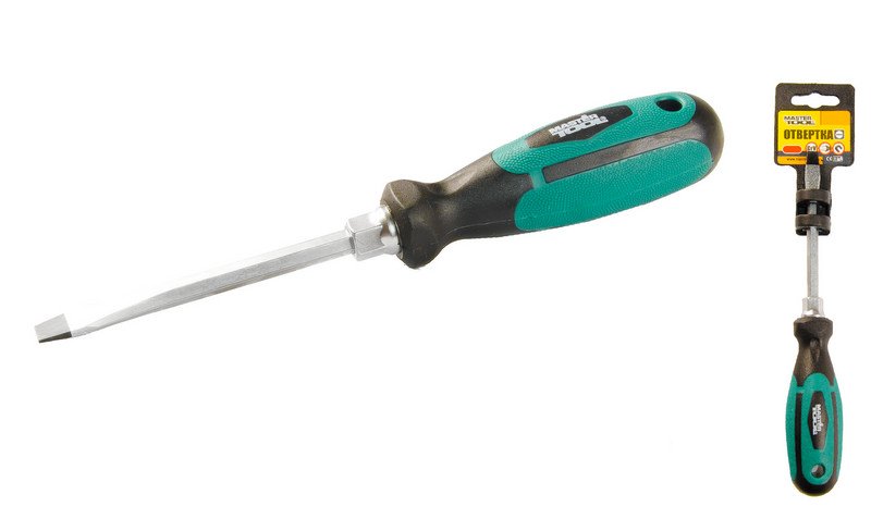 Викрутка шліцева магнітна HEXAGON SL6*100 мм, ручка з TPR покриттям