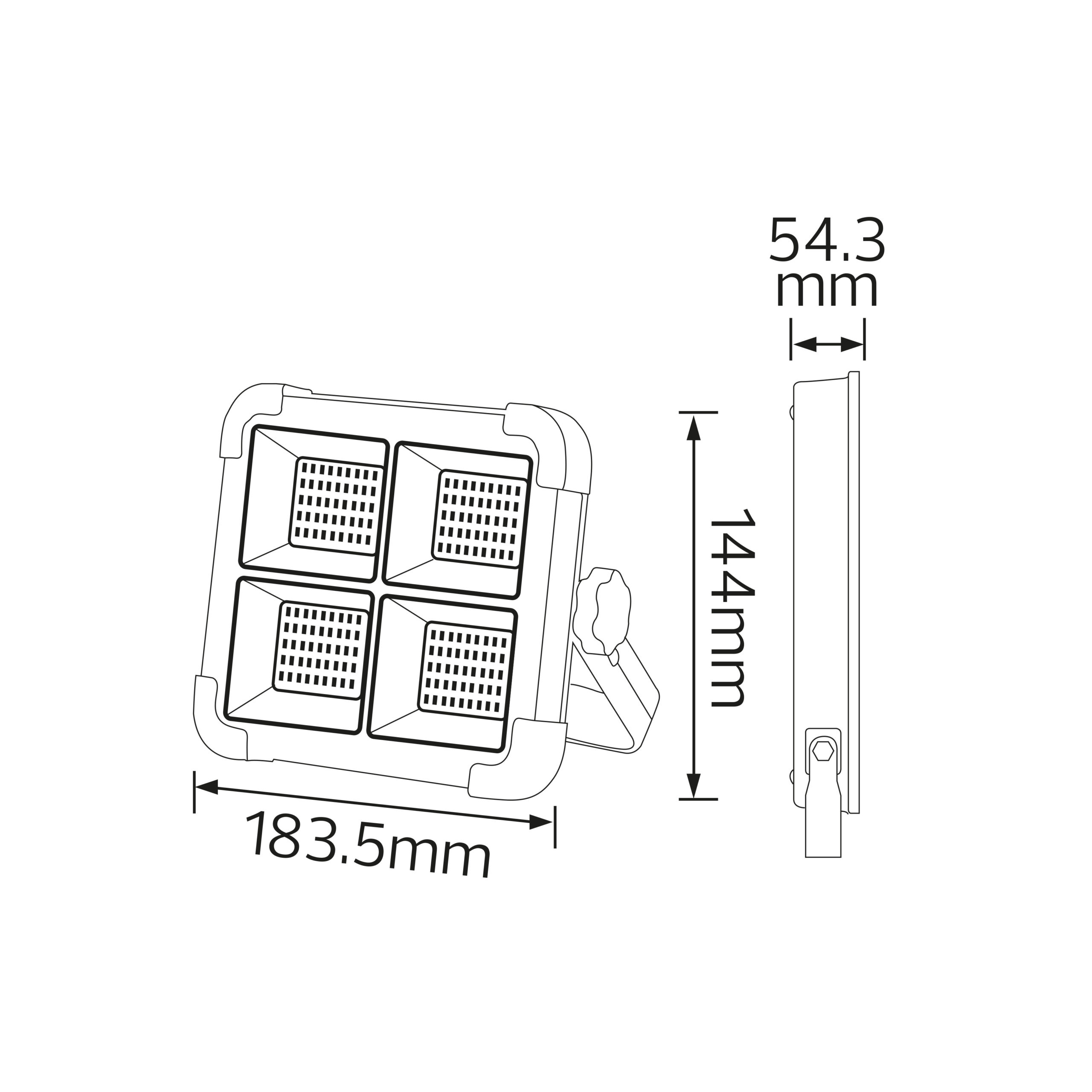 068-027-0200-010 Прожектор на сонячній панелі + USB-C SMD LED 200W 1466Lm 3000K-4200K-6400K IP44