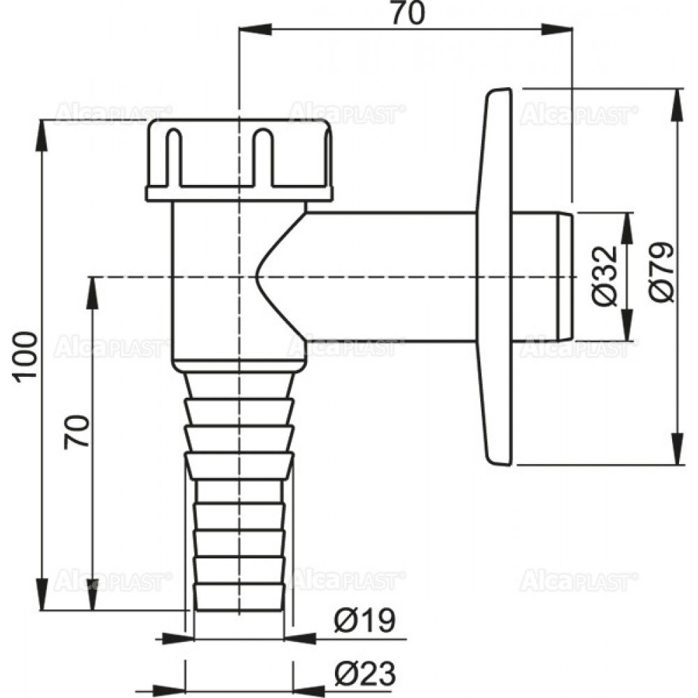 45416 | Сифон для пральної машини Alcaplast APS2