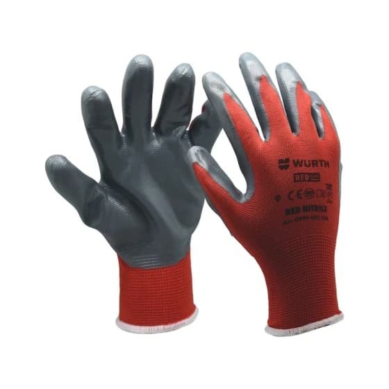 Рукавиці захисні RED NITRILE, поліестер, покритя нітрил, пара, р.10, RED LINE {арт. 0899403110}