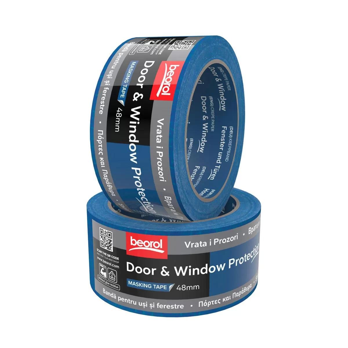 beorol Door&Window Protection. 48мм/50м. Маскуюча стрічка. Синя. (36шт/кор.)
