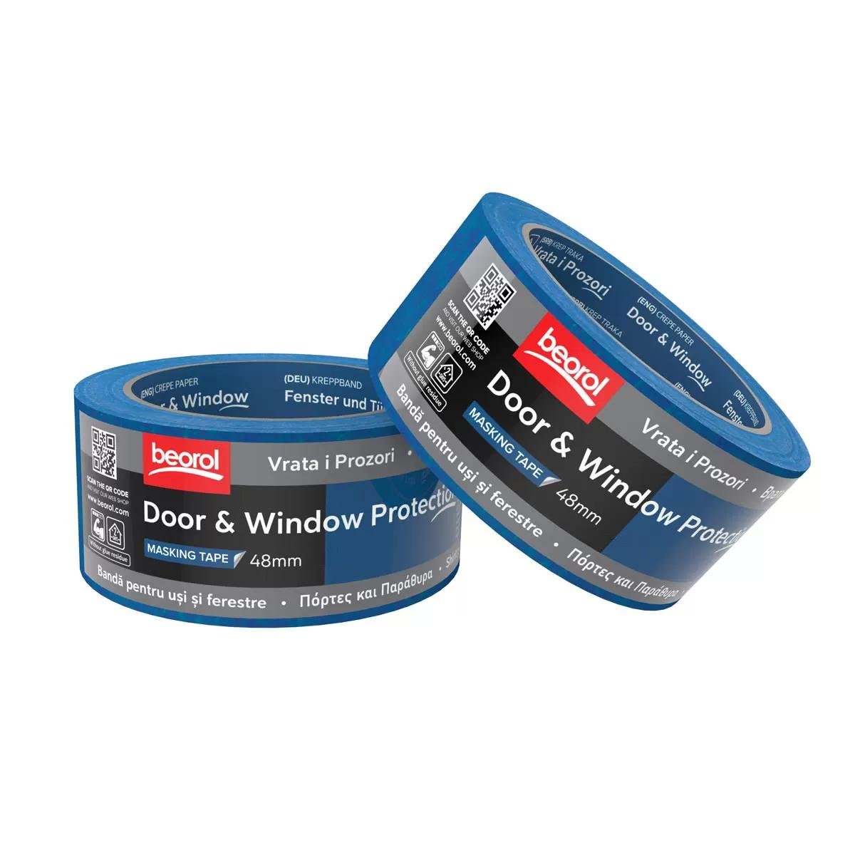 beorol Door&Window Protection. 48мм/50м. Маскуюча стрічка. Синя. (36шт/кор.)